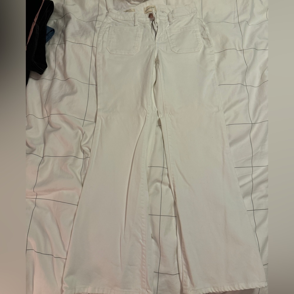 White boot cut jeans